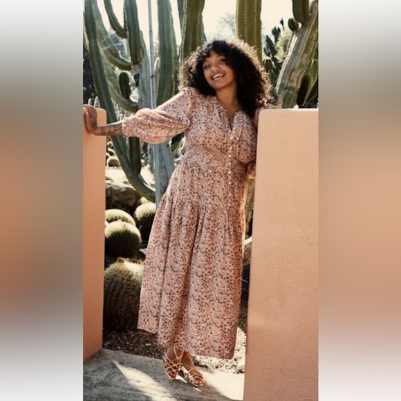 DOEN MONET DRESS Pink Valley Floral Size Small HMD - Picture 2 of 11